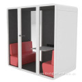 High Tech Glass Good Ventilate Double Office Booth